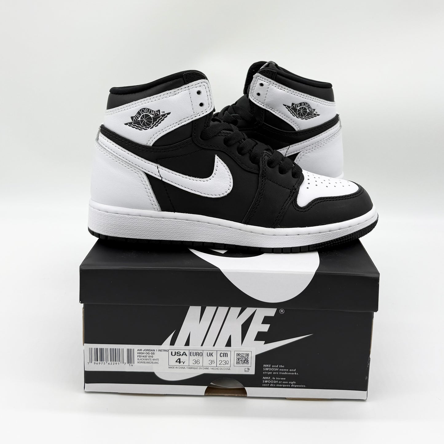 Jordan 1 Retro High OG “Black White” (GS) US4Y