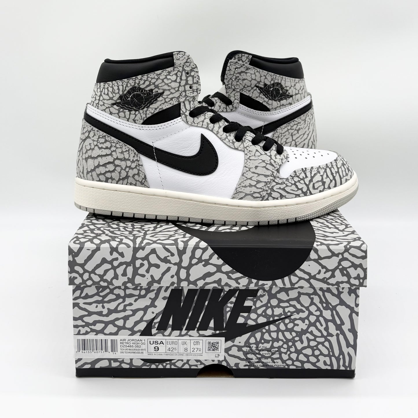 Jordan 1 Retro High OG “White Cement” US9