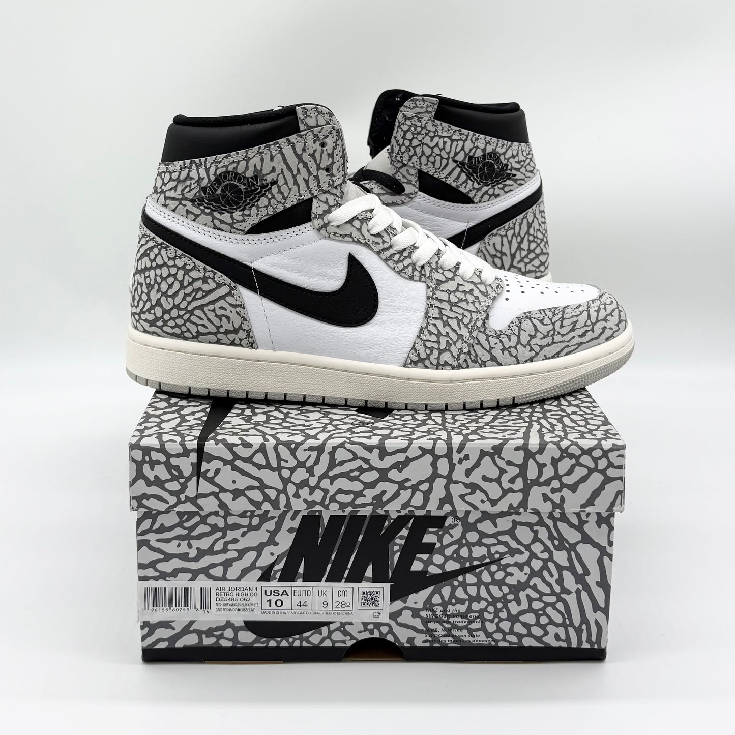 Jordan 1 Retro High OG “White Cement” US10