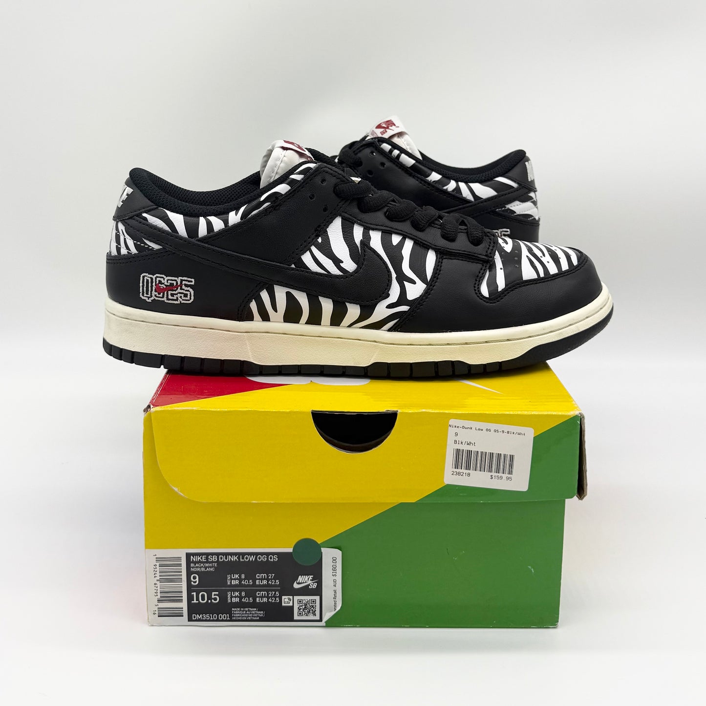 Nike SB Dunk Low OG QS “Quartersnacks Zebra” US9