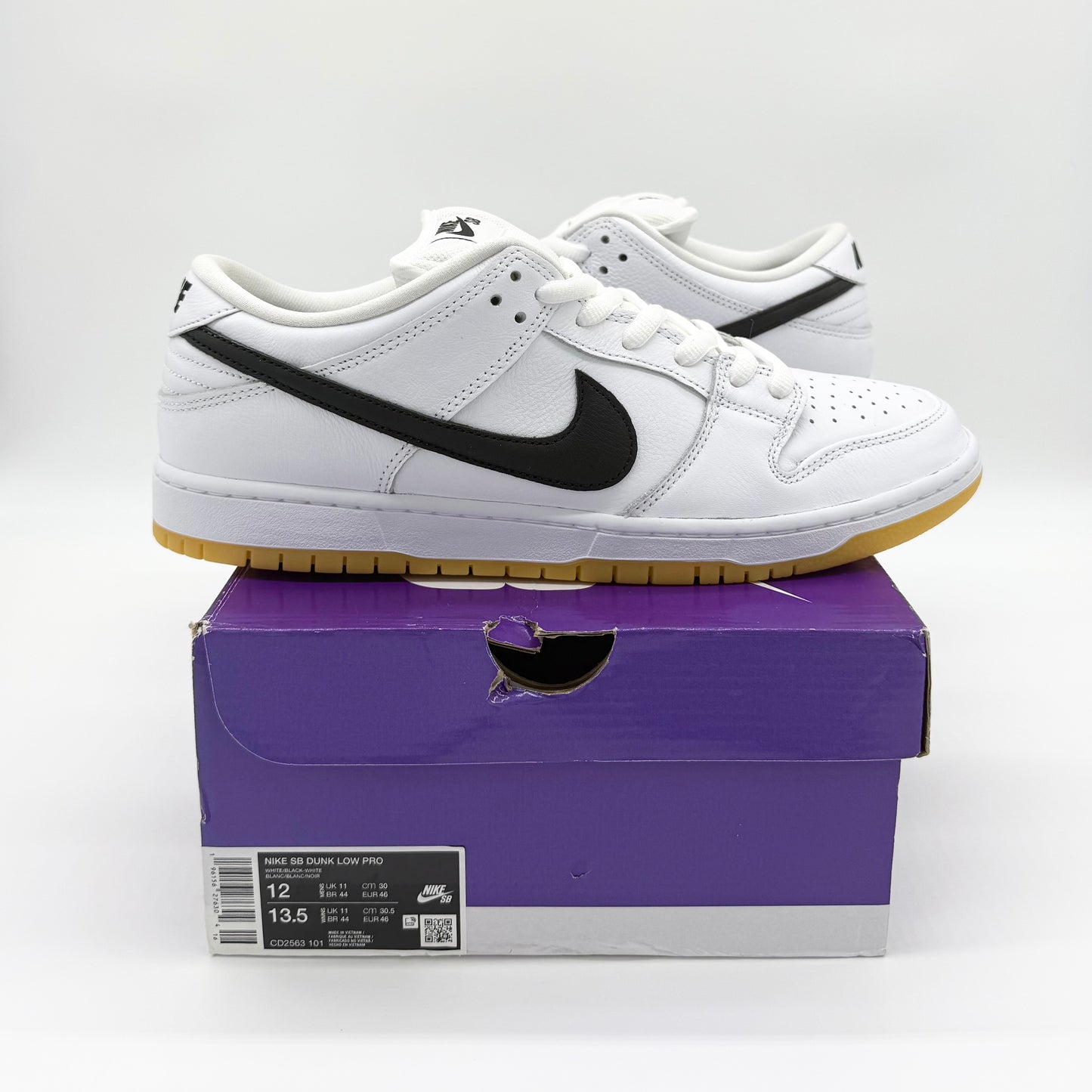 Nike SB Dunk Low Pro “White Gum” US12