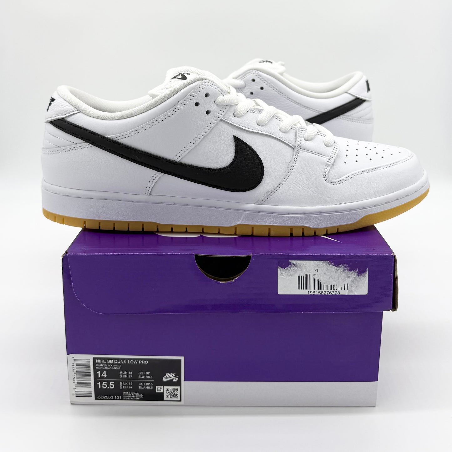 Nike SB Dunk Low Pro “White Gum” US14