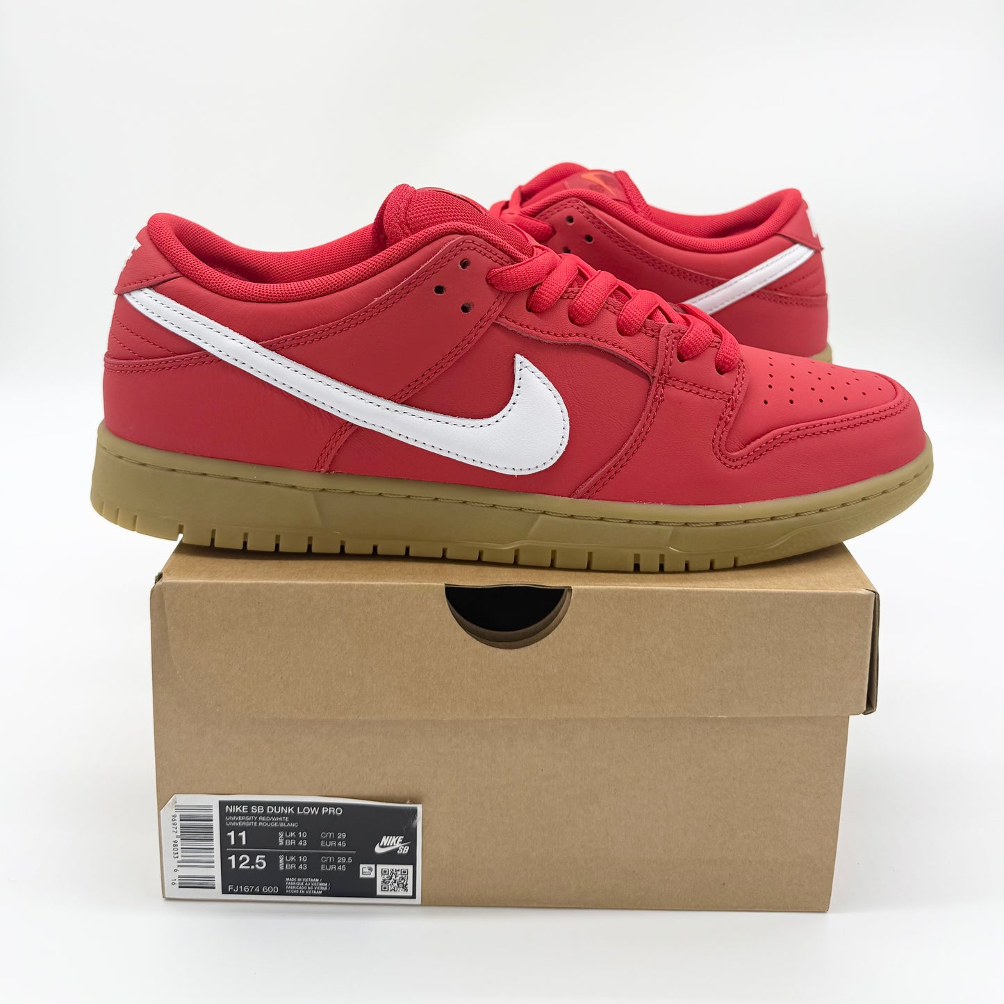 Nike SB Dunk Low “University Red Gum” US11