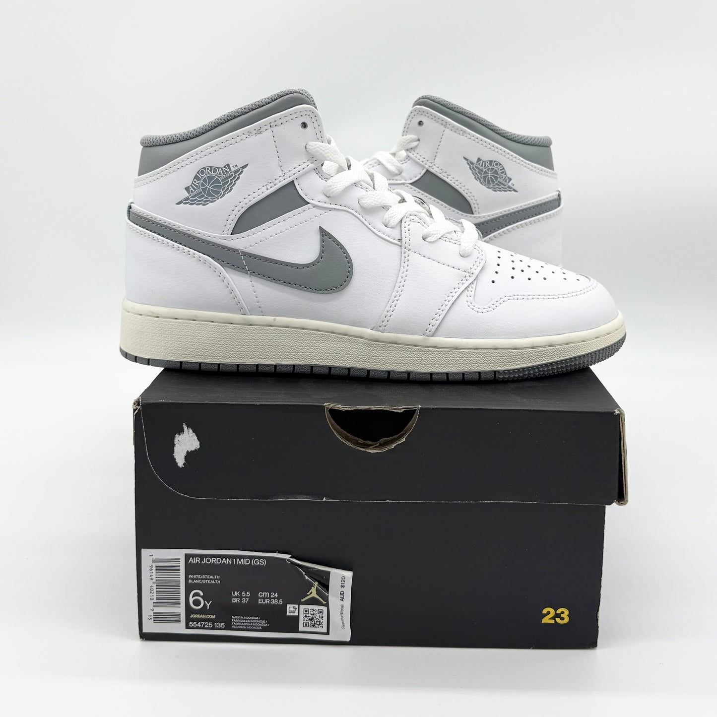Jordan 1 Mid “Neutral Grey” (GS) US6Y