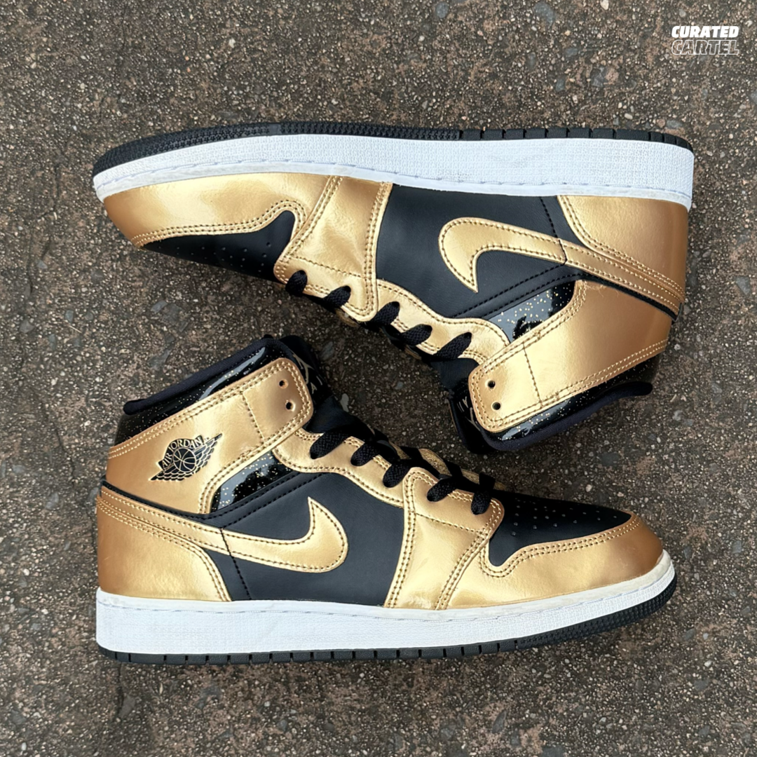 Jordan 1 Mid SE “Metallic Gold Black” (GS) US7Y US8.5W