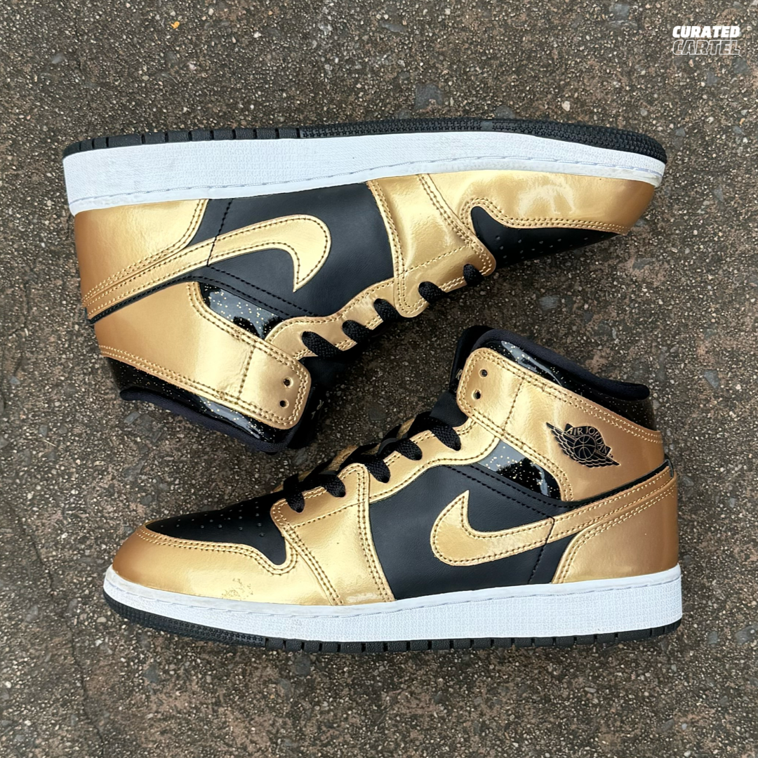 Jordan 1 Mid SE “Metallic Gold Black” (GS) US7Y US8.5W