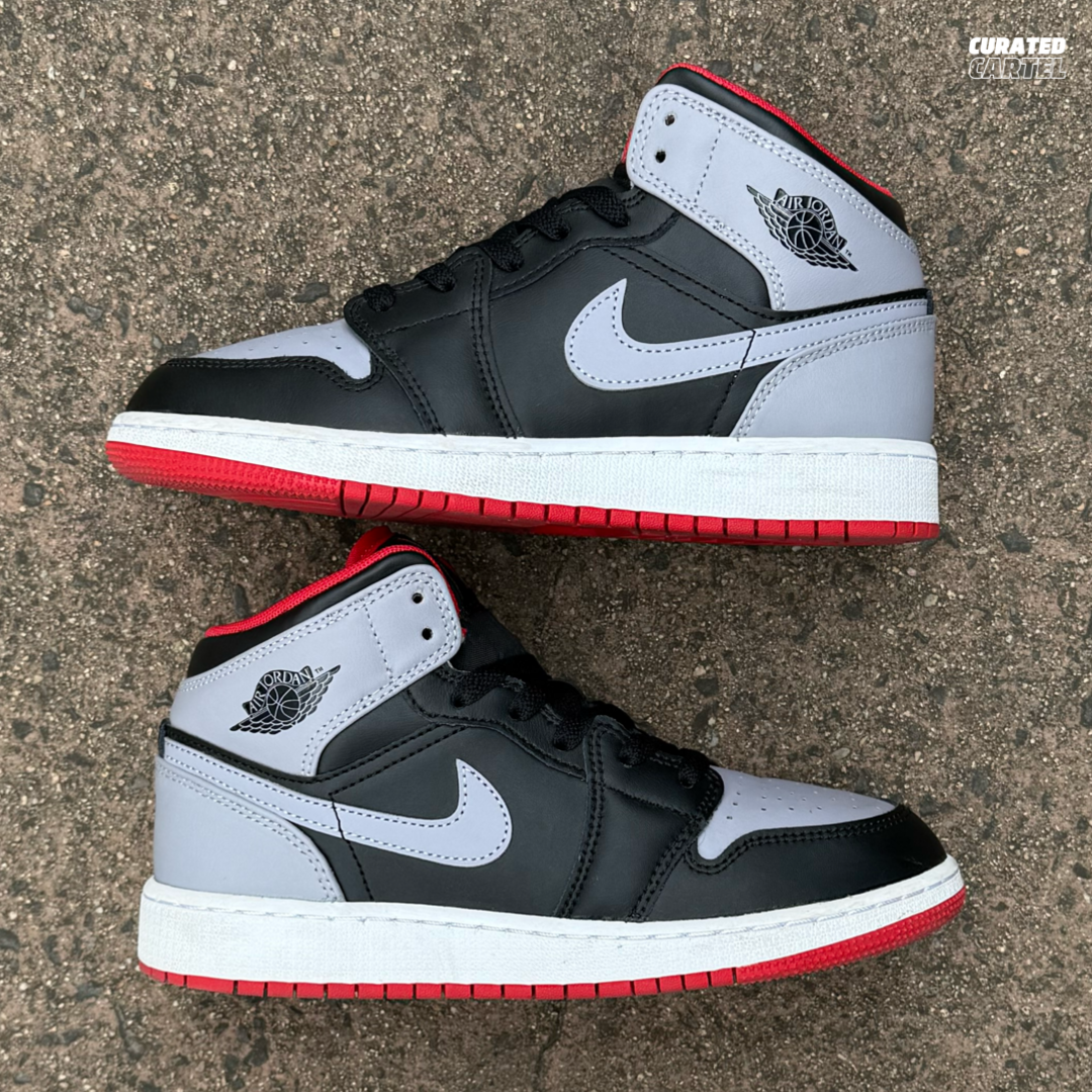 Jordan 1 Mid “Bred Shadow” (GS) US5Y (US6.5W)