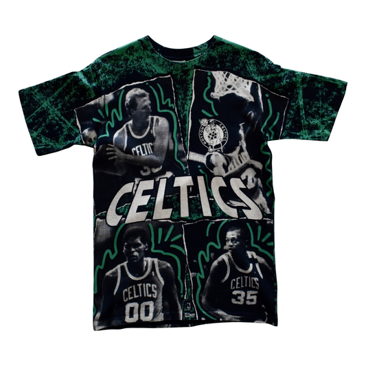 Vintage 90s Boston Celtics “All Over Print” Tee MED